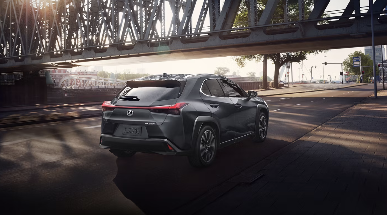 new Lexus UX hybrid in the city streets