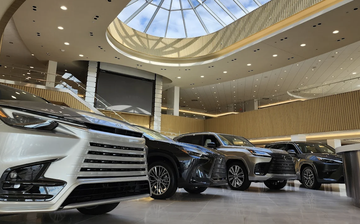 Pre-owned Lexus models in the showroom at Lexus of Arlington Heights, IL