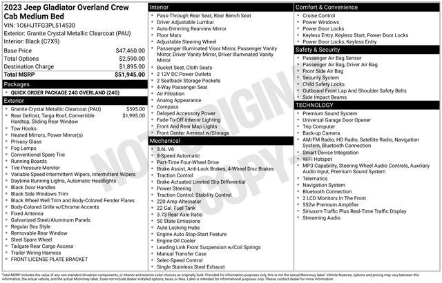 2023 Jeep Gladiator Overland