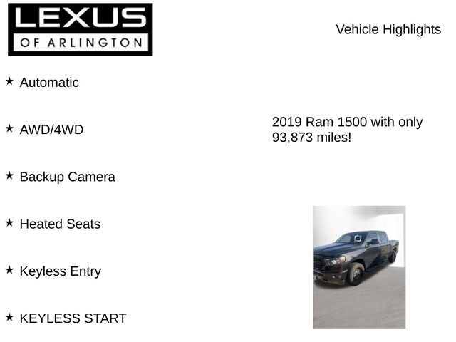 2019 RAM All-New 1500 Big Horn/Lone Star