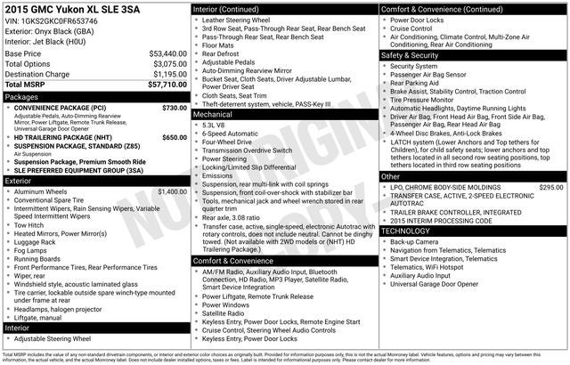 2015 GMC Yukon XL SLE 1500