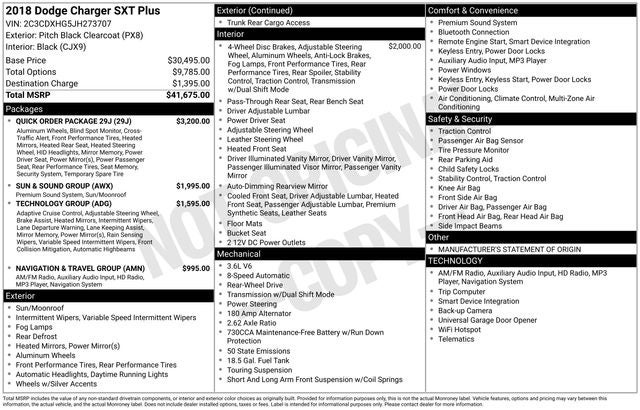 2018 Dodge Charger V6 Plus