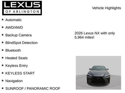 2026 Lexus NX NX 350