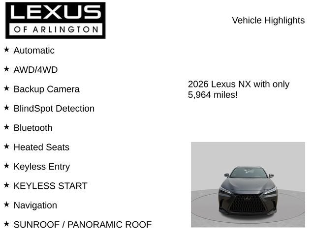 2026 Lexus NX NX 350