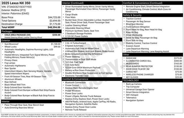 2025 Lexus NX 350 AWD