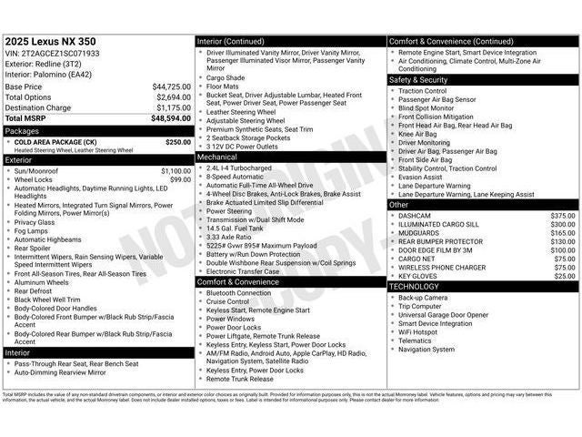 2025 Lexus NX 350 Base