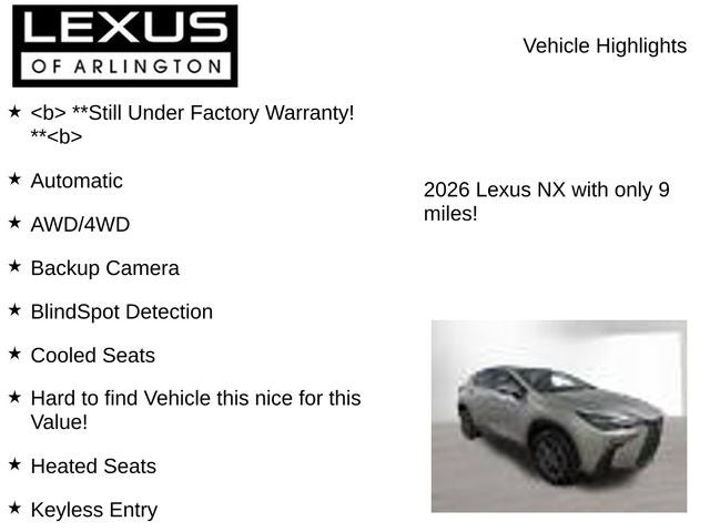 2026 Lexus NX 350 Base