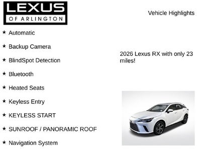 2026 Lexus RX RX 350