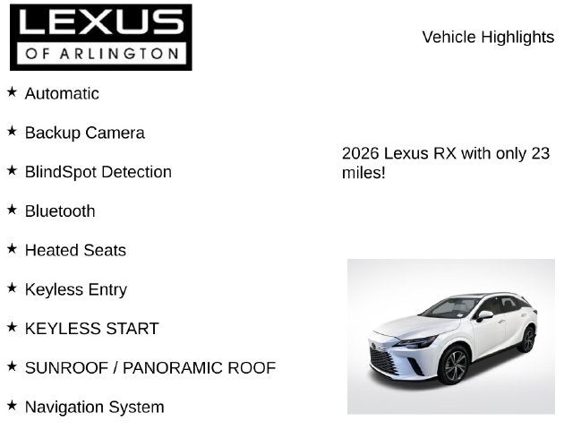 2026 Lexus RX RX 350