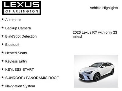 2026 Lexus RX RX 350