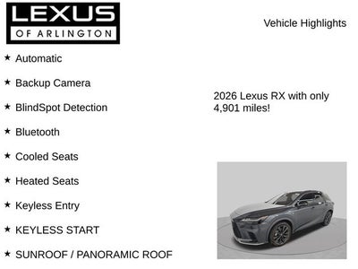 2026 Lexus RX 350 RX 350 F SPORT Design
