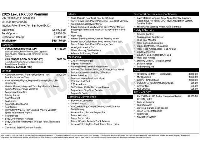 2025 Lexus RX 350 PREMIUM