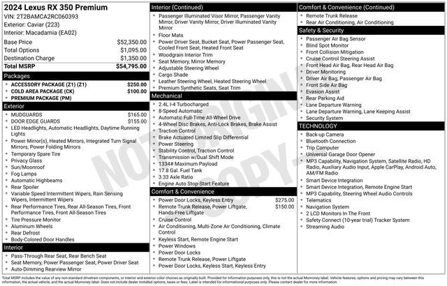 2024 Lexus RX 350 RX 350 Premium