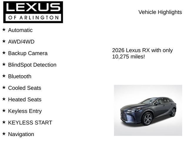 2026 Lexus RX RX 350 Premium