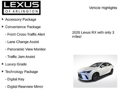 2026 Lexus RX RX 350 Luxury