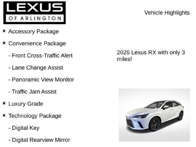 2026 Lexus RX RX 350 Luxury