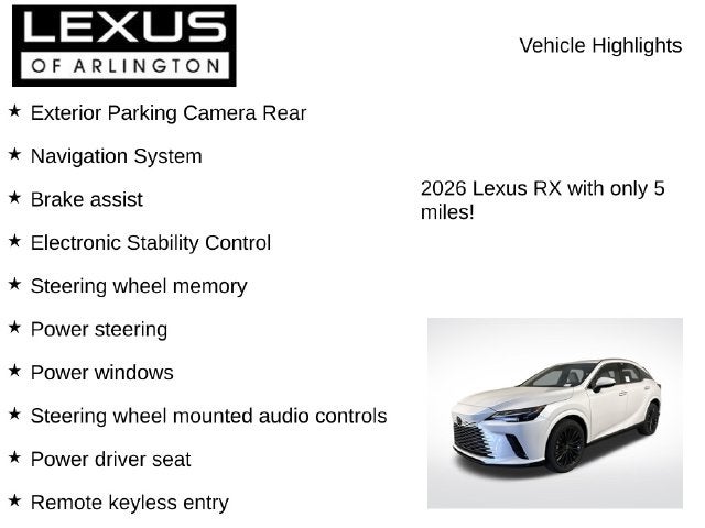 2026 Lexus RX RX 350 Premium