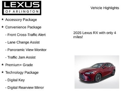 2026 Lexus RX RX 350 Premium+