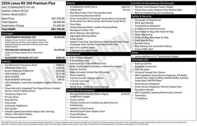 2026 Lexus RX 350 RX 350 Premium+