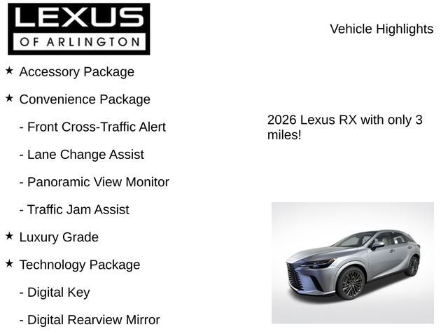 2026 Lexus RX RX 350 Luxury