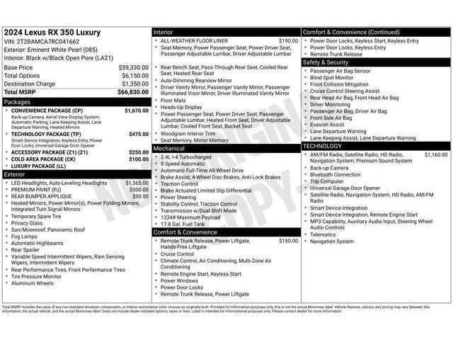 2024 Lexus RX 350 RX 350