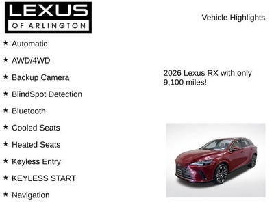 2026 Lexus RX RX 350 Premium+