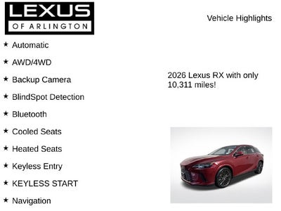 2026 Lexus RX RX 350 Luxury