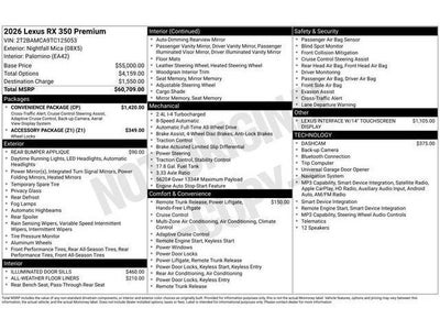 2026 Lexus RX RX 350 Premium