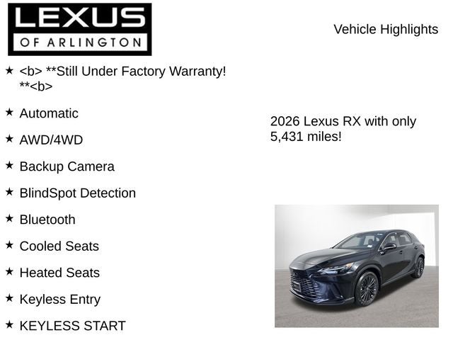 2026 Lexus RX 350 RX 350