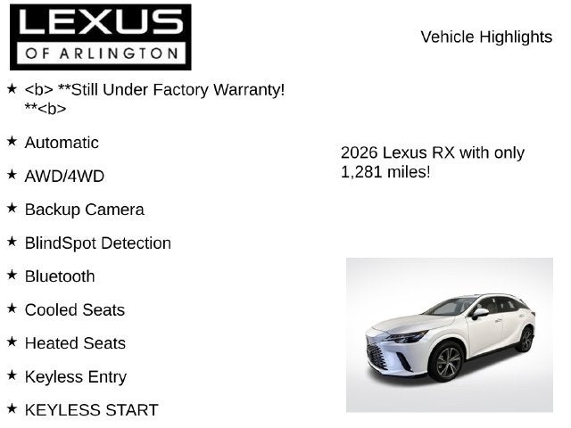 2026 Lexus RX RX 350