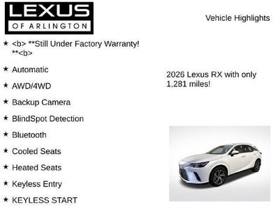 2026 Lexus RX RX 350