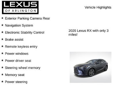 2026 Lexus RX RX 350h Premium