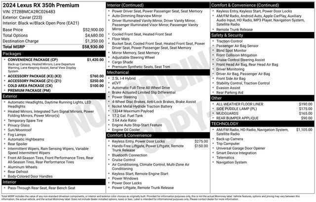 2024 Lexus RX 350h PREMIUM