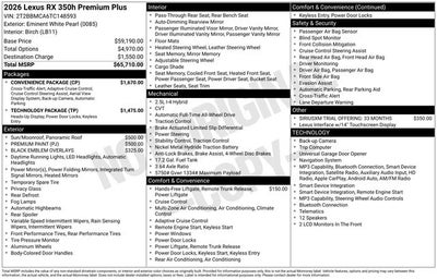 2026 Lexus RX RX 350h Premium+