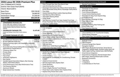 2026 Lexus RX RX 350h Premium+