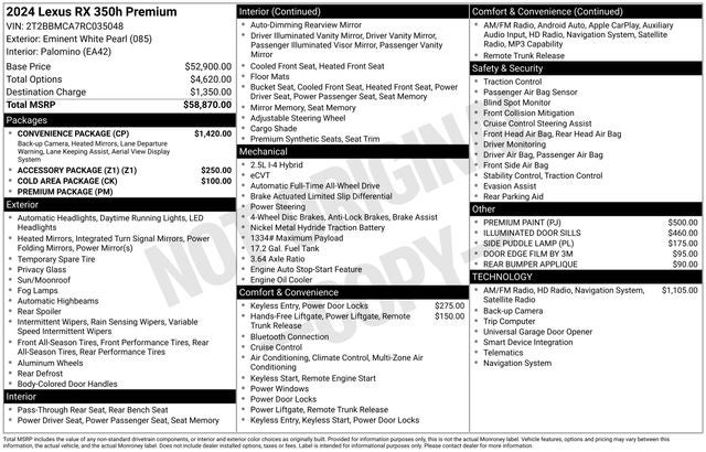 2024 Lexus RX 350h RX 350h