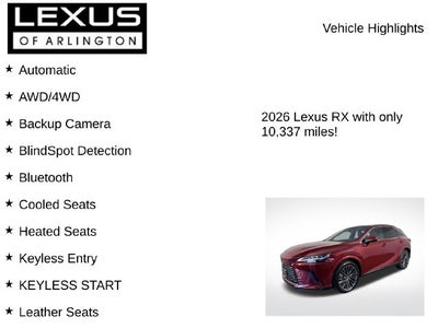 2026 Lexus RX RX 350h Luxury
