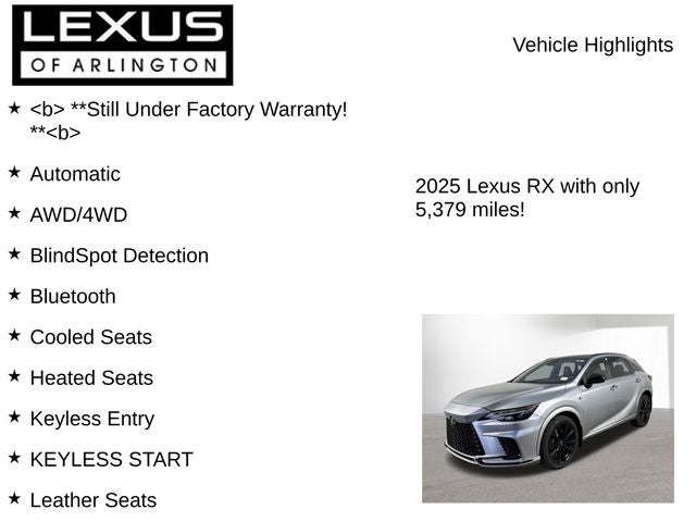 2025 Lexus RX 500h F SPORT PERFORMANCE AWD