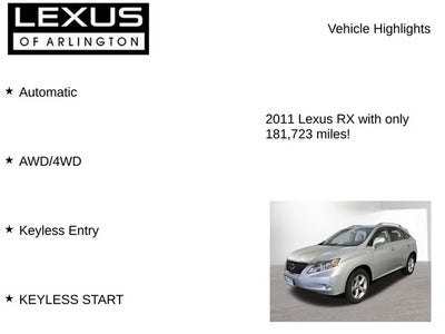 2011 Lexus RX 350 AWD 4dr