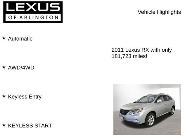 2011 Lexus RX 350 AWD 4dr