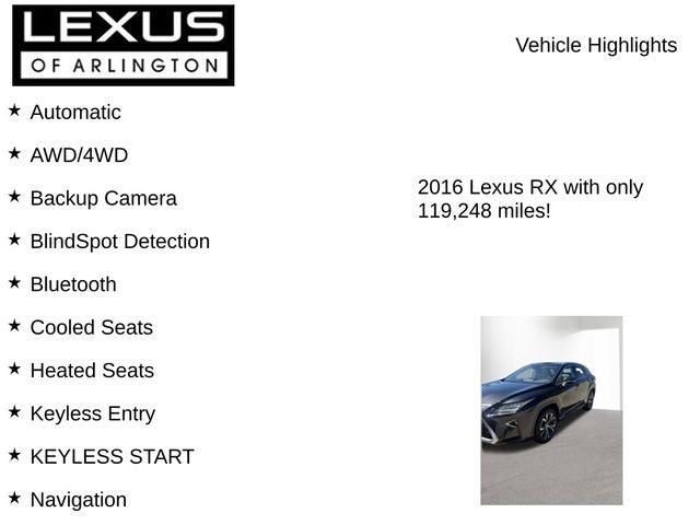 2016 Lexus RX 350 AWD 4dr
