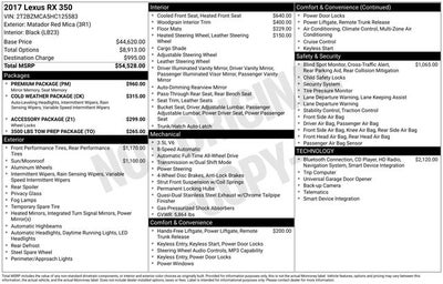 2017 Lexus RX 350 RX 350