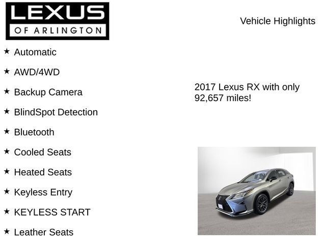 2017 Lexus RX 350 RX 350
