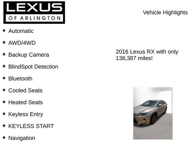 2016 Lexus RX 350 F Sport