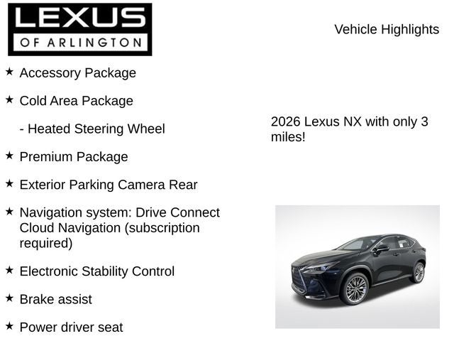 2026 Lexus NX NX 350 Premium