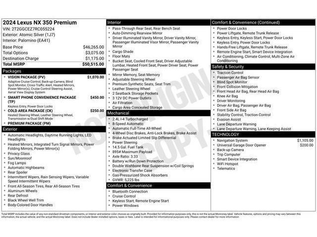 2024 Lexus NX 350 PREMIUM