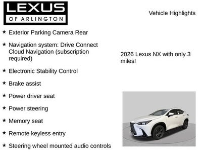 2026 Lexus NX NX 350 Premium