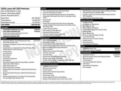 2026 Lexus NX 350 NX 350 Premium