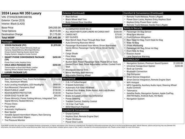 2024 Lexus NX 350 NX 350 Luxury