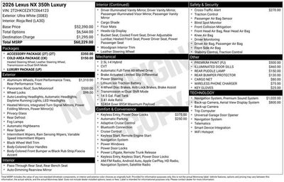 2026 Lexus NX 350h NX 350h Luxury
